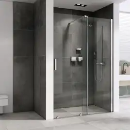 Душевая дверь Abber Komfort 120 см, AG90120, профиль Хром, стекло Прозрачное