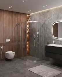 Душевой уголок CEZARES MOLVENO-RH-2-110/90-C-Cr-IV стекло Прозрачное, профиль Хром