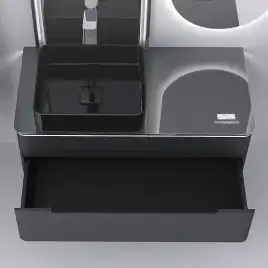 Тумба под раковину Jorno SHINE 100 Shi.01.100-M/P/A Серый антрацит