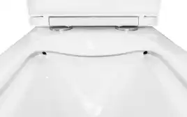 Унитаз-компакт Azario Quadro AZ-2175-1 напольный, безободковый, в комплекте с бачком и сиденьем микролифт, Белый глянцевый