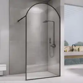 Душевая перегородка Abber Immer Offen 120 см, AG64120BN8, профиль Черный, стекло Прозрачное