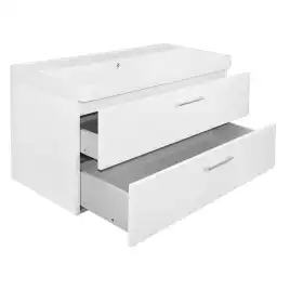 Тумба с раковиной Azario Ника 100 CS00089923, подвесная, Белая глянцевая