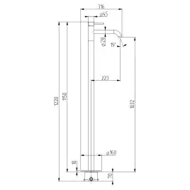 Смеситель для раковины AVS Slimmer 811-103-CR напольный, хром