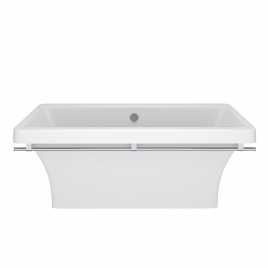 Ванна из литьевого мрамора  Aqua de Marco CRETE 179х79 с хромированным полотенцедержателем Белая 1180WCKRI