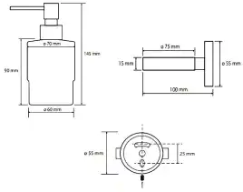 Настенный дозатор для жидкого мыла вариант MINI 200 мл 7,5 см BEMETA AMBER Медное золото матовое 155109102
