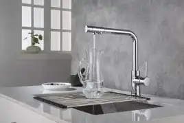 Смеситель для кухни Aquatek Европа AQ1386CR с подключением к фильтру с питьевой водой, Хром