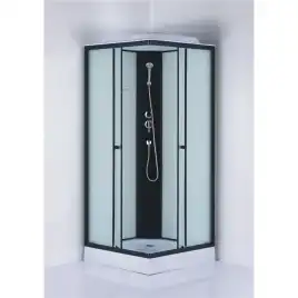 Душевая кабина Loranto 100х100 CS-992EBTM/W-100, низкий поддон, цвет профиля черный