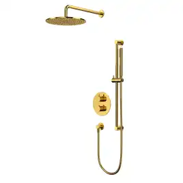 Душевая система для душа WHITECROSS Y gold YSET09GL, термостатическая, скрытого монтажа, Золото глянцевое