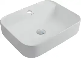 Раковина накладная Aquanet SOUL-2 50х40х14 прямоугольная, Белая глянцевая