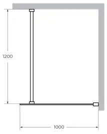 Душевая перегородка CEZARES LIBERTA-L-1-100-120-GR-NERO стекло Тонированное (графит), профиль Черный