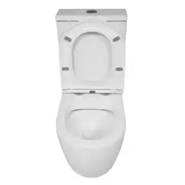 Унитаз-компакт Azario Blanco AZ-T003B-R напольный, безободковый, в комплекте с бачком и сиденьем микролифт, Белый глянцевый