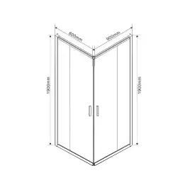 Душевой уголок Vincea Garda 90х80 VSS-1G8090CLGM, профиль вороненая сталь, стекло Прозрачное