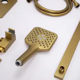 Встраиваемая душевая система AVS LUXURY 811-502-BG термостат, брашированное золото