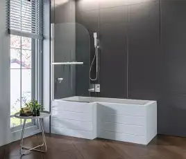 Шторка для ванны Good Door SCREEN H-HT-80-C-CH 80 см, ПД00087, профиль Хром, стекло Прозрачное