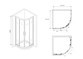 Душевой уголок ABBER Schwarzer Diamant 90х90 см, AG01090B, профиль черный, стекло прозрачное