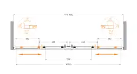Душевая дверь CEZARES MOLVENO-BF-2-180-C-Cr-IV прозрачное стекло, профиль Хром