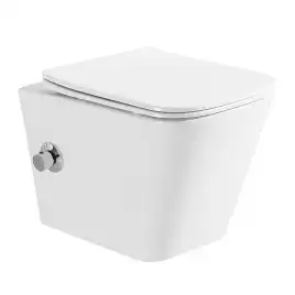 Подвесной унитаз Azario Hugo AZ-10007 c функцией биде, безободковый, с быстросъемным сиденьем микролифт