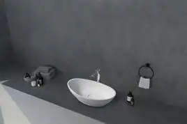 Раковина накладная ABBER STEIN 62х34,5х17,5 AS2610, овальная, белая матовая