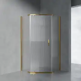 Душевой уголок AVS Трапеция 90x90 профиль брашированное золото, стекло рифленое, 803-0023-195-9090-GB-W
