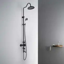 Душевая система Aquatek КЛАССИК AQ2543MB с термостатом, Черный матовый