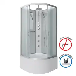 Душевая кабина Niagara Classic 90х90х210 NG-2308-14BKTG высокий поддон, с гидромассажем, 23081424BKTG