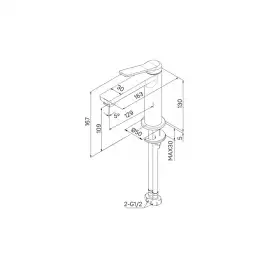 Смеситель для раковины IDDIS Parker PARBL00i01  цвет, Матовый черный