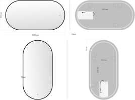 Зеркало Aquanet Контур 600х1200 LED TX овал, черный, 367645