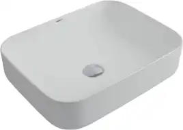 Раковина накладная Aquanet SOUL-1 50х40х13,5 прямоугольная, Белая глянцевая