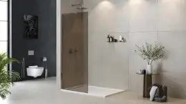 Душевая перегородка универсальная LIBERTA-L-1-TB-110-BR-Cr стекло Tонированная бронза, профиль Хром