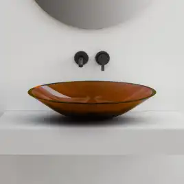 Раковина накладная ABBER KRISTALL 53,5х42,5х15 AT2812Opal, овальная, коричневая