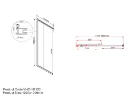 Душевой уголок Vincea Garda 120х90 VSS-1G9012CLB, профиль черный, стекло Прозрачное