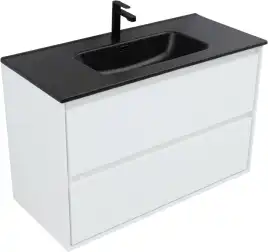 Тумба под раковину Aquanet Милан 100 белый глянец, подвесная, 336370