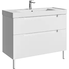 Тумба с раковиной напольная Aqwella Vancouver 100 VAN01102N, с двумя ящиками, цвет белый