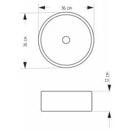 Раковина AVS Изабель 36x36 графит
