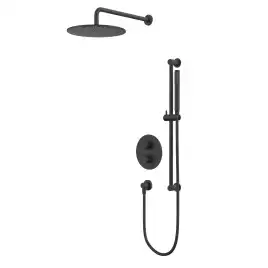 Душевая система для душа WHITECROSS Y black YSET09BL, термостатическая, скрытого монтажа, Черный матовый