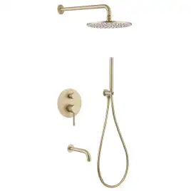 Душевая система ABBER Wasser Kreis AF8117G скрытого монтажа с изливом, золото матовое
