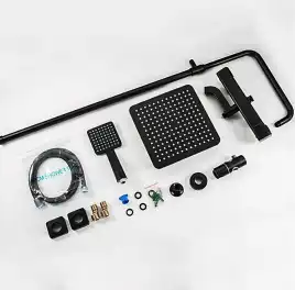 Душевая система Gappo G2491-6  с тропическим душем и термостатом, Черный матовый