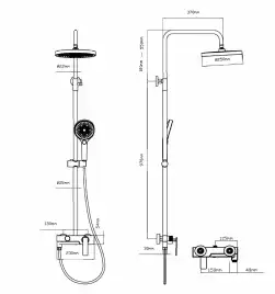 Душевая система  Vincea  VSFS-413MB VSFS-413MB для ванны с изливом, черный матовый