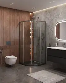 Душевой уголок CEZARES MOLVENO-R-2-100-C-GM-IV стекло Прозрачное, профиль Оружейная сталь