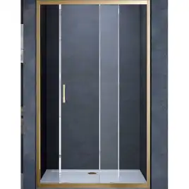 Душевая дверь Vincea Alpha 130 VDS-3AL130CLG, раздвижная, профиль брашированное золото, стекло прозрачное