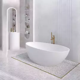 Ванна из литьевого мрамора  Aqua de Marco Calipso 165х82х52 Solid Perfection 1165WCAL_SOL, Белая матовая