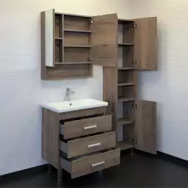 Тумба с умывальником Comforty Никосия 70Н Дуб темный, 00-00008854