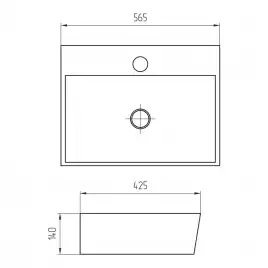 Раковина AVS Art Basin 801-0214-56GW 56,5х42,5 белая