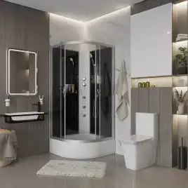 Душевая кабина Niagara Classic 100х100х200 NG-3502-14BKG средний поддон, с гидромассажем, 35021434BKG