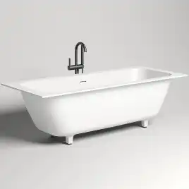 Ванна Salini ORLANDA AXIS KIT 180х80 103312M из материала S-Sense, Белая матовая