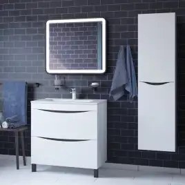 Тумба с раковиной IDDIS Cloud 80, напольная, Белая, CLO80WFi95K