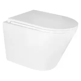 Подвесной унитаз безободковый Azario Teramo  AZ-0053 , с сидением микролифт, цвет белый