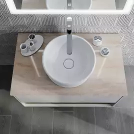 Раковина KERAMA MARAZZI CIRCO накладная, 36 см, белая глянцевая, CI.wb.36