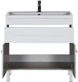 Тумба под раковину Aquanet Верона 90 белый (напольная 1 ящик 2 дверцы) 182708