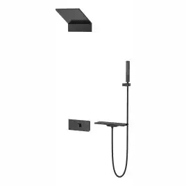 Душевая система  Vincea Futura VSFW-2F11TMB VSFW-2F11TMB  с термостатом, встраиваемая, черный матовый